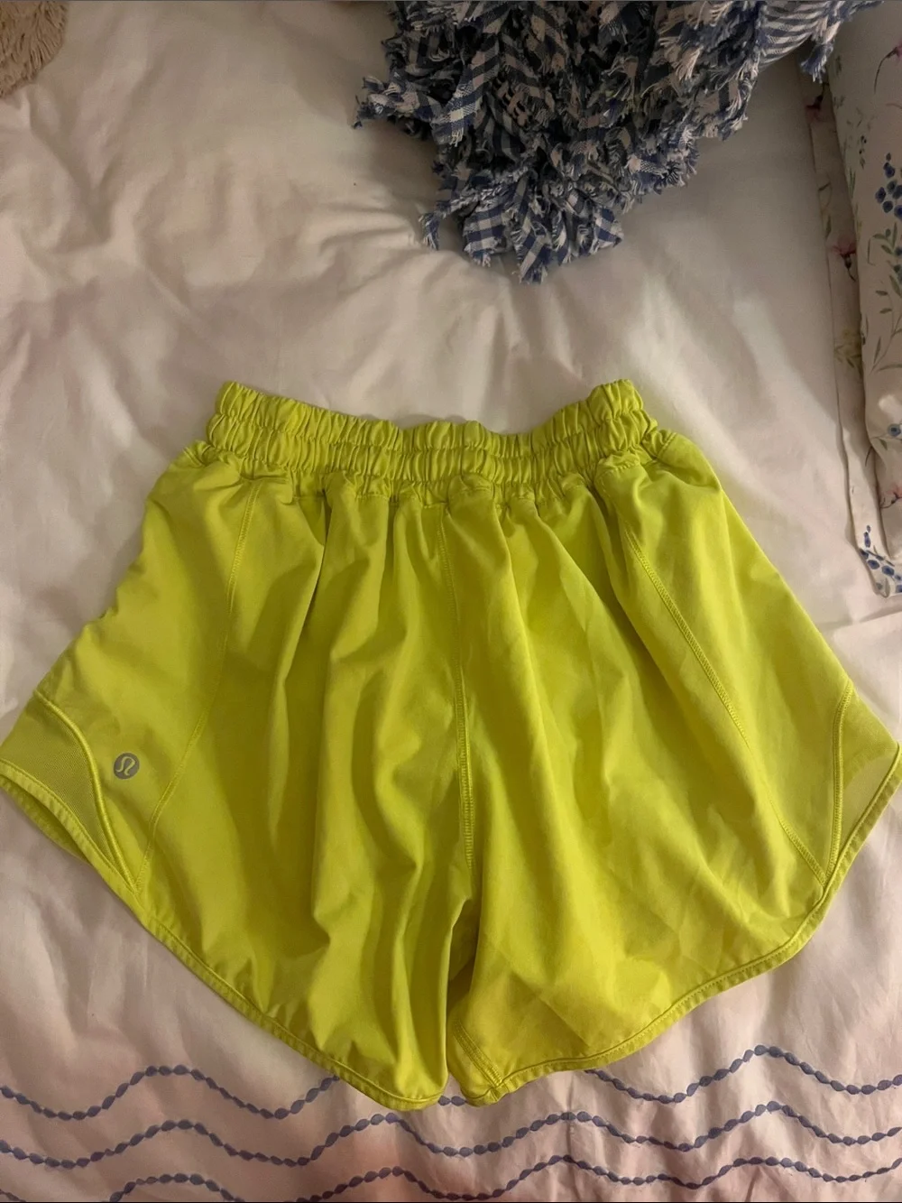lululemon athletica Neon Yellow Hotty Hot shorts